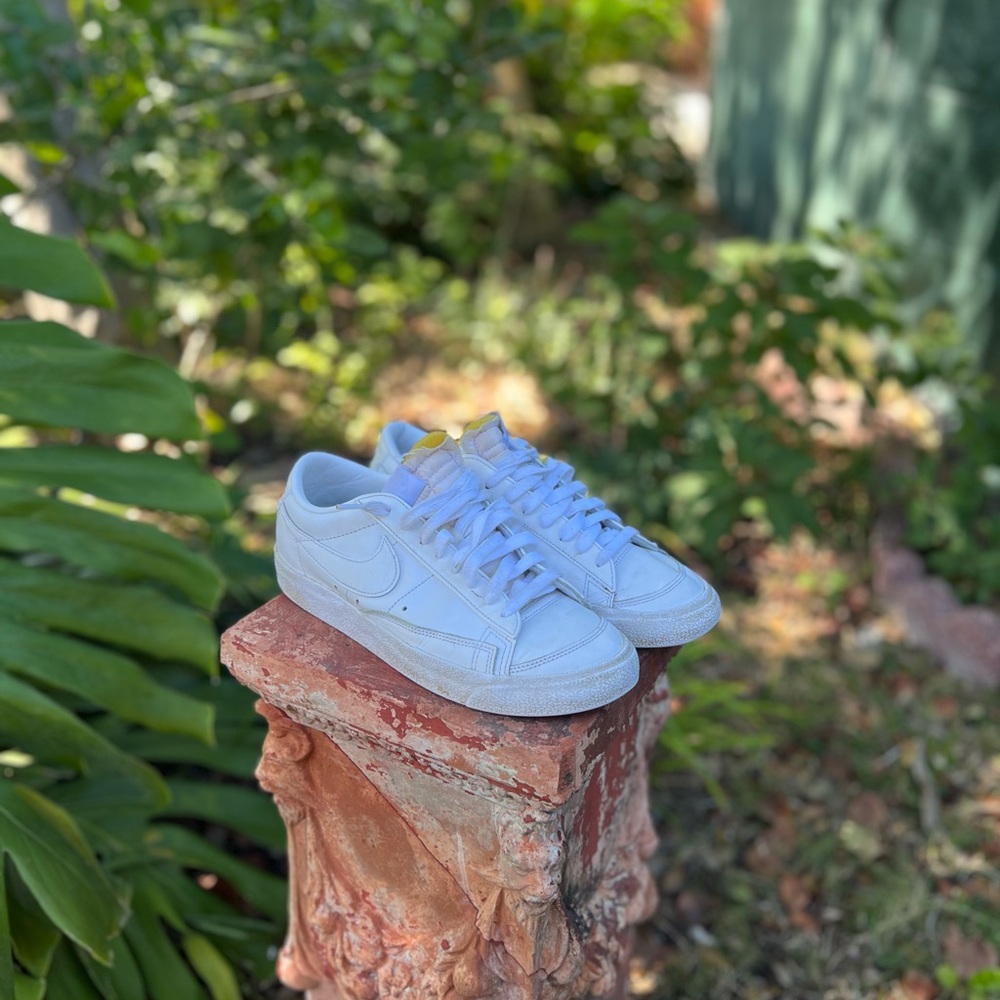 Nike White Blazers with Vintage Tongue